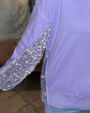 Blusa Oversized Rosa com Paetês Paula