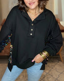 Blusa Oversized Rosa com Paetês Paula